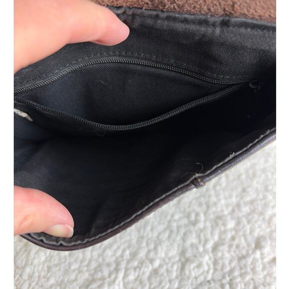 Vintage Eddie Bauer Brown Pebbled Leather Crossbody Purse - Picture 6 of 8